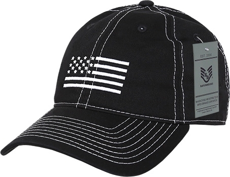 RapDom White US Flag Graphic Relaxed Mens Cap [Black - Adjustable ...