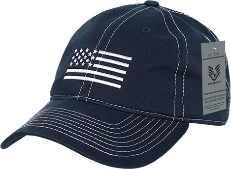 Rapid Dominance White US Flag Graphic Relaxed Mens Cap [Navy Blue ...