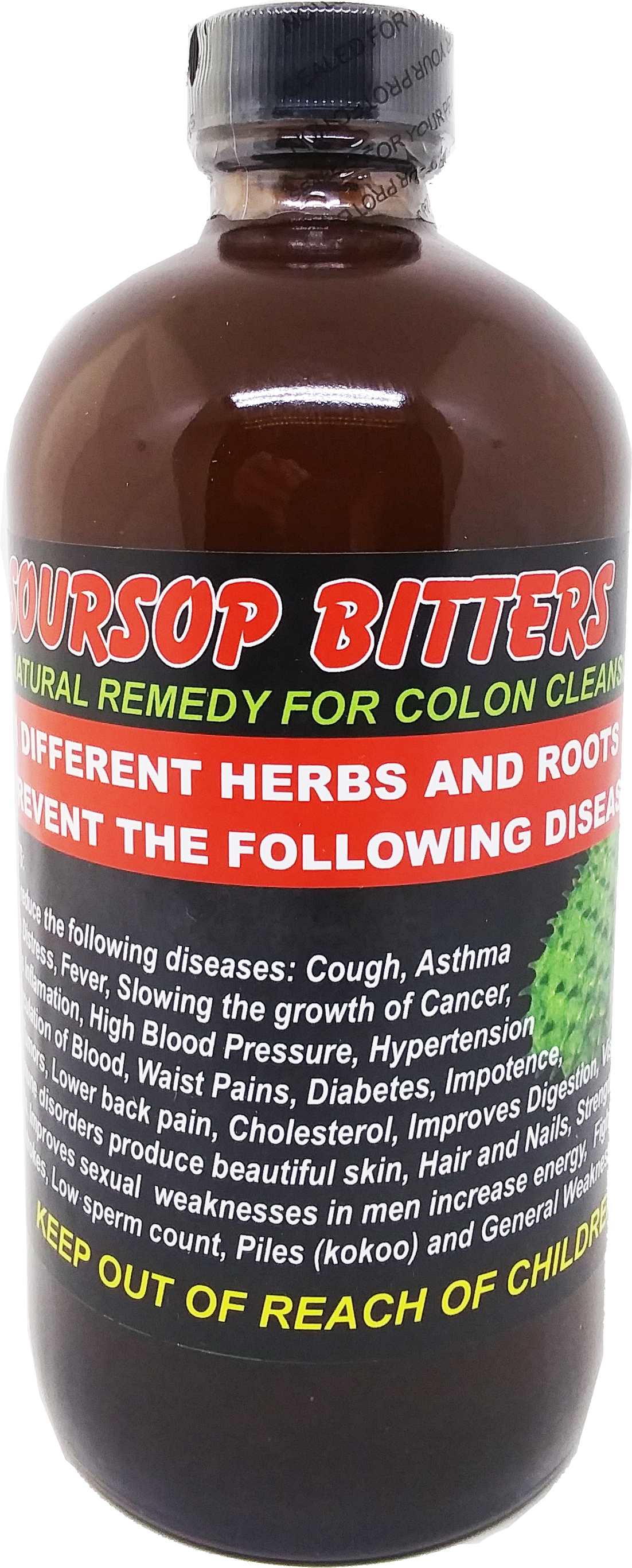Soursop Bitters Natural Remedy for Colon Cleansing [Brown 16 oz