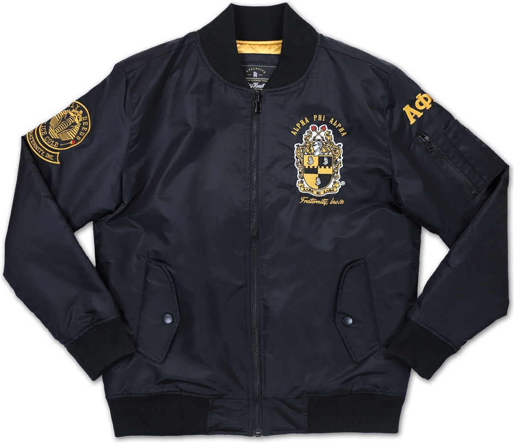 Big Boy Alpha Phi Alpha Divine 9 S2 Bomber Flight Mens Jacket [Black ...