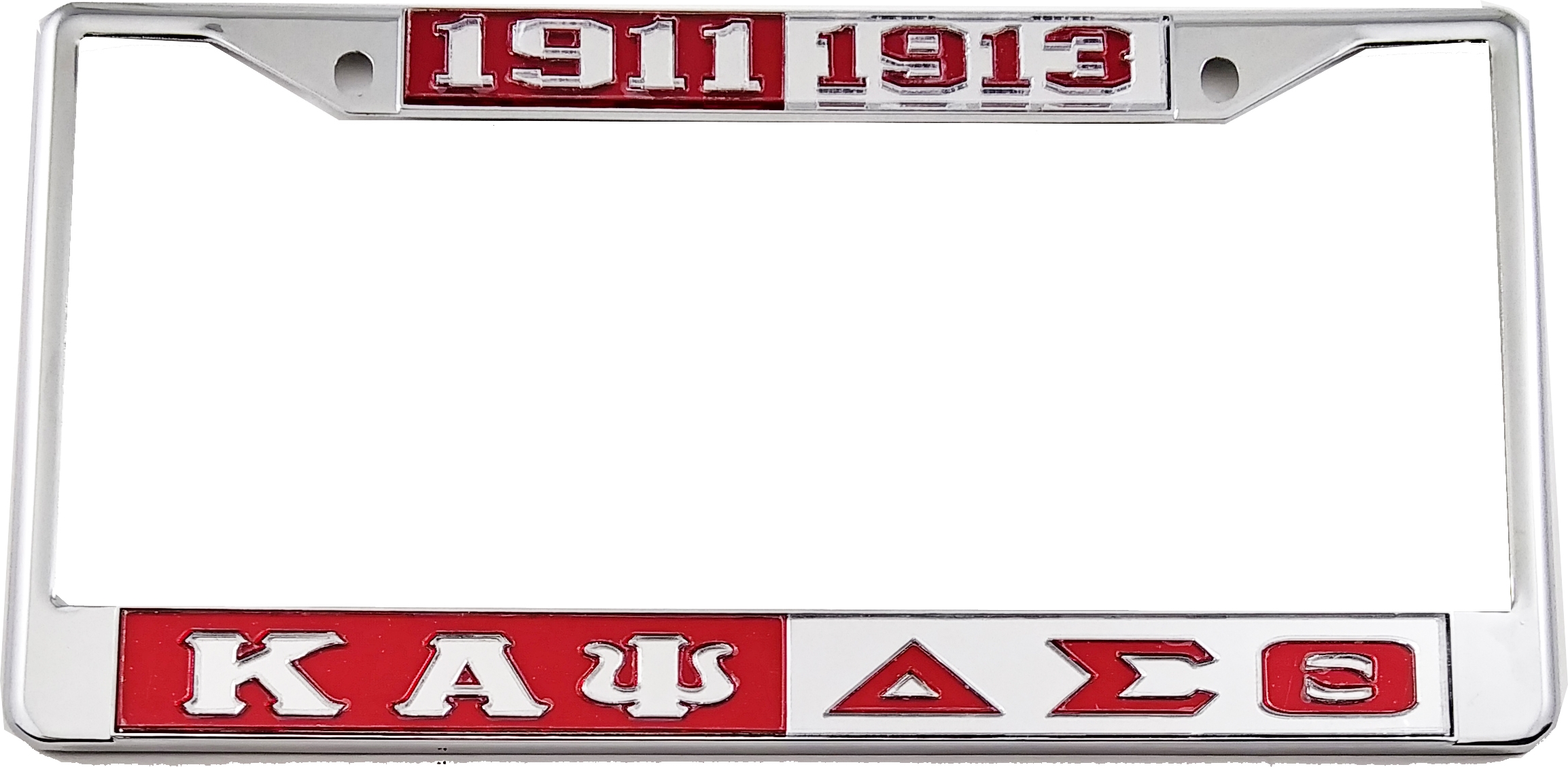 Kappa Alpha Psi + Delta Sigma Theta Split License Plate Frame [Silver