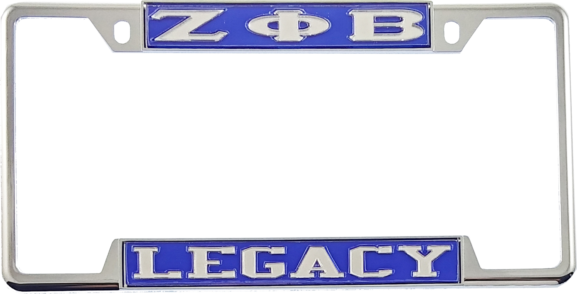 Zeta Phi Beta Legacy License Plate Frame [Decal Visible Frame Blue