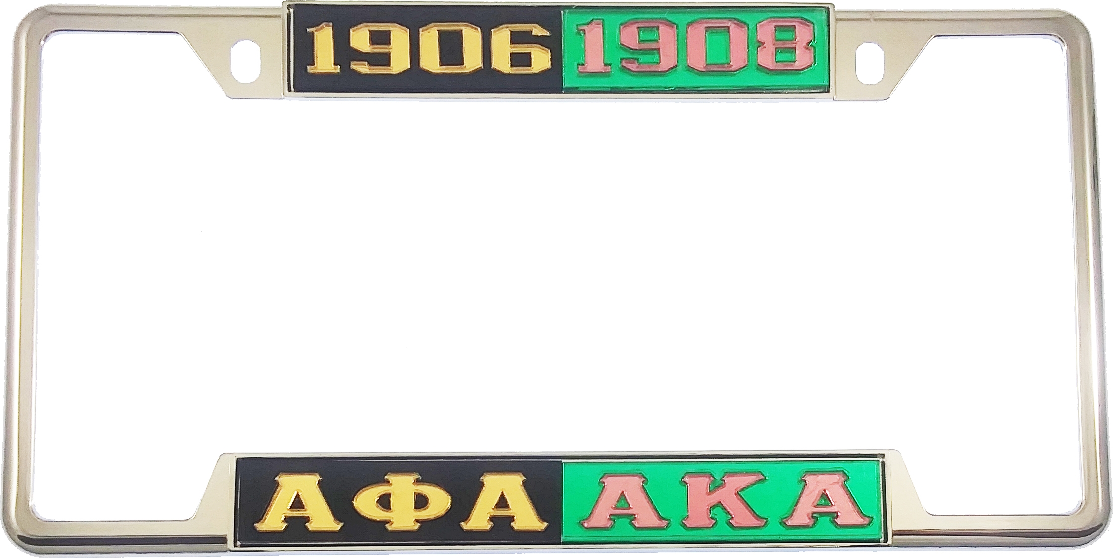 Alpha Phi Alpha + Alpha Kappa Alpha Split License Plate Frame [Decal