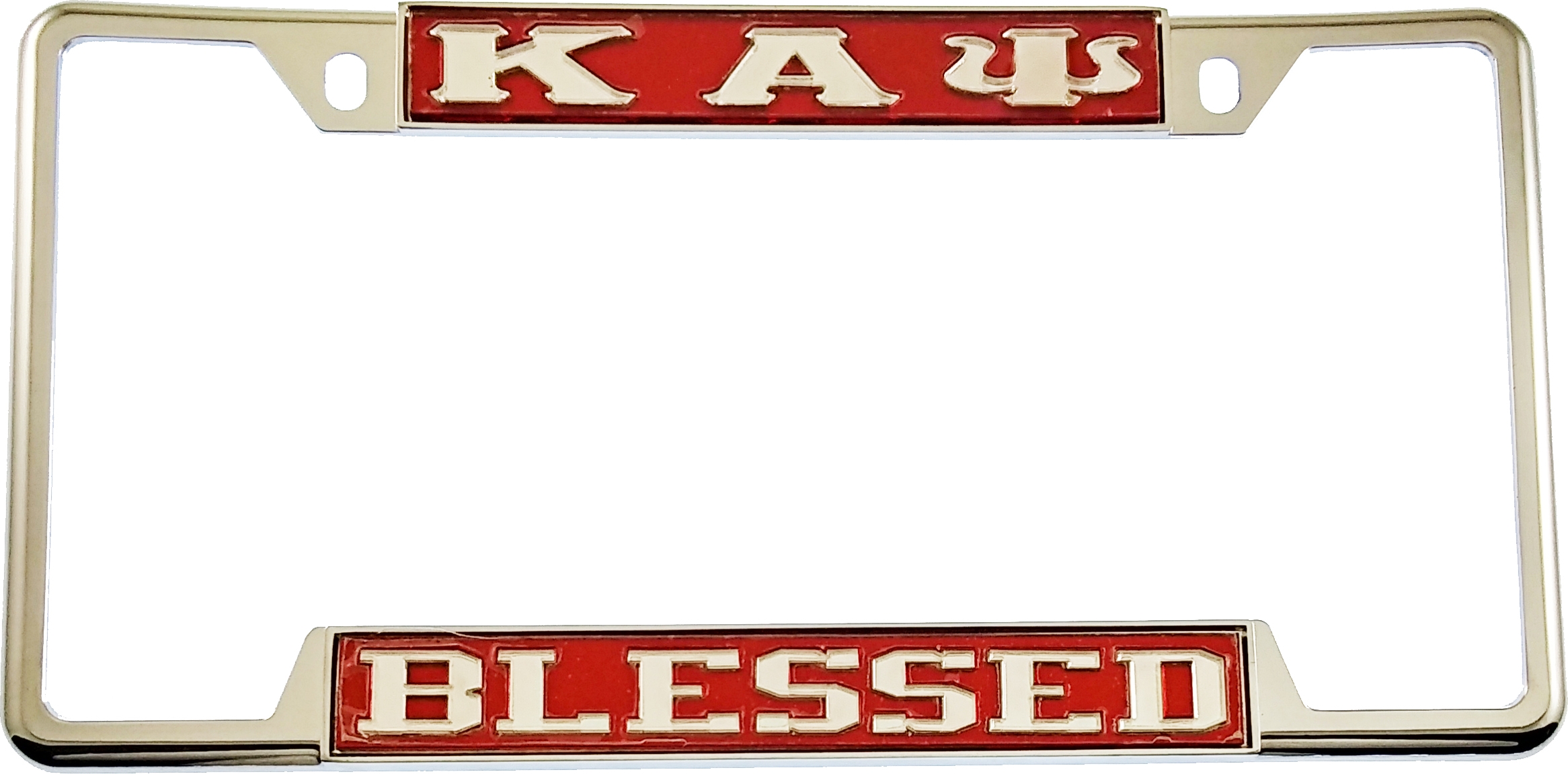 Kappa Alpha Psi® Blessed License Plate Frame [Decal Visible Frame Red
