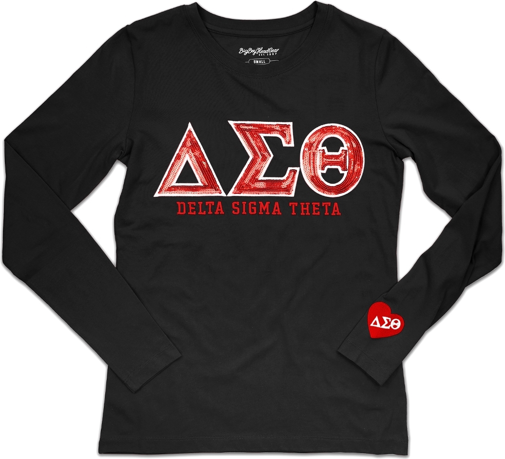 Big Boy Delta Sigma Theta Divine 9 S2 Long Sleeve Ladies Tee [Black S