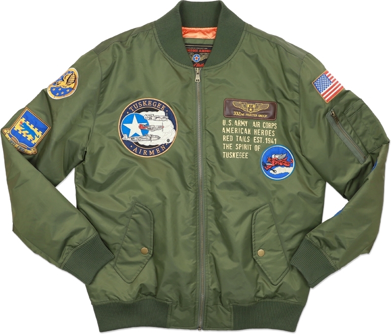 Big Boy Tuskegee Airmen Bomber Flight S2 Mens Jacket [Green - 3XL ...