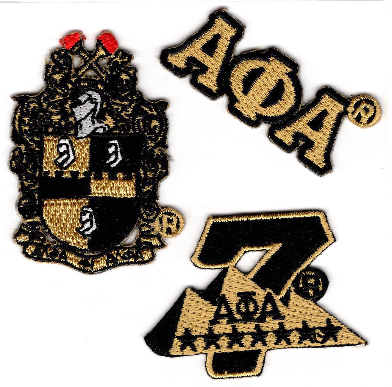 Alpha phi alpha 3pack a embroidered stickon applique patches gold Alpha phi alpha 3pack a embroidered stickon applique patches gold