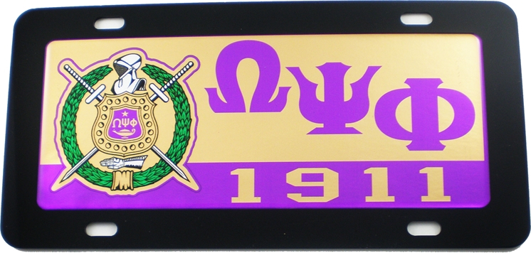 Omega Psi Phi Domed Shield Mirror Car Tag License Plate The Cultural.