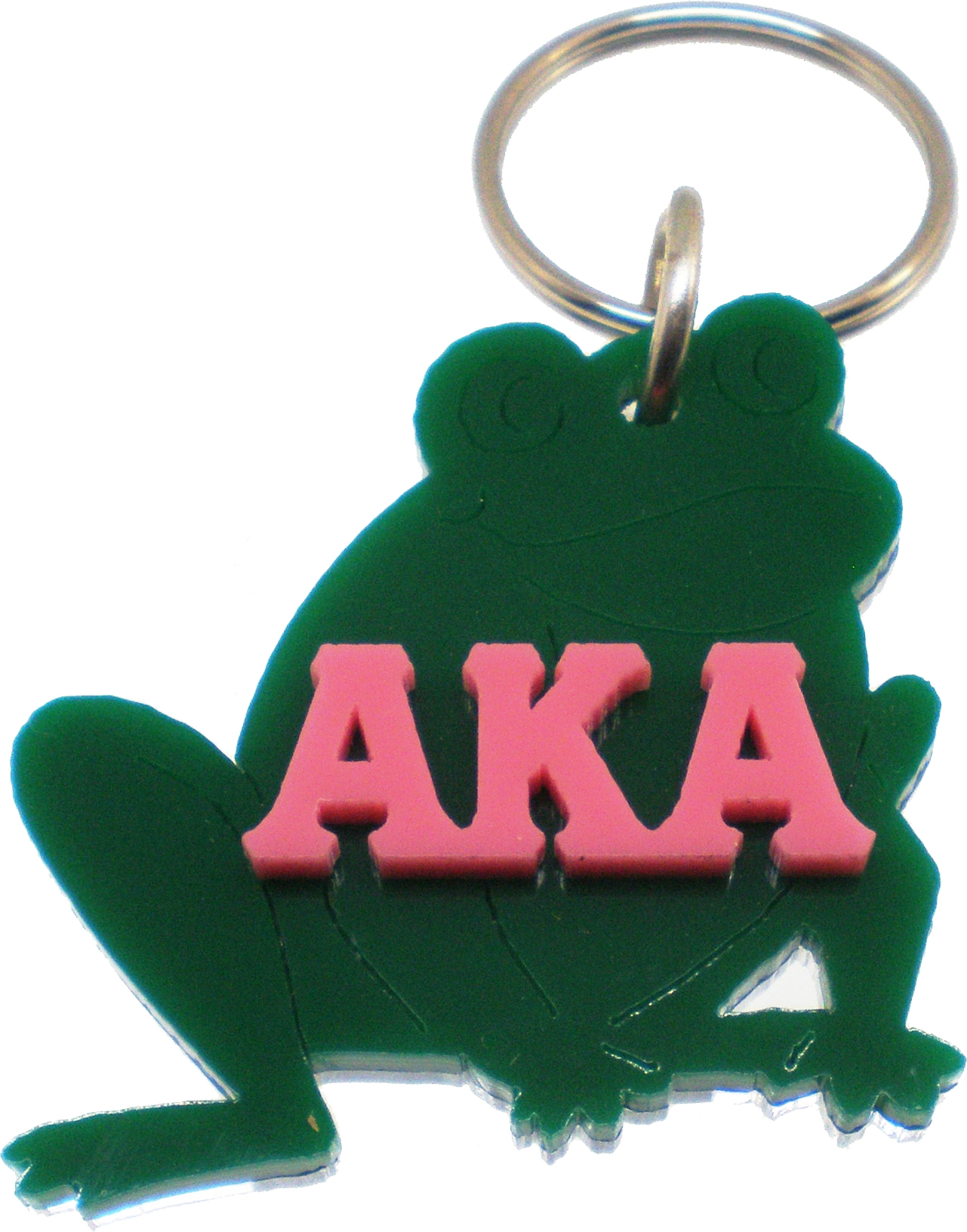 Alpha Kappa Alpha Frog Symbol Outline Mirror Keychain [Green 2x2