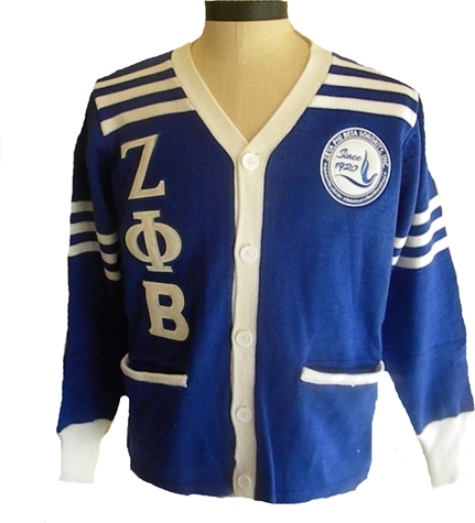 Blue - L Buffalo Dallas Zeta Phi Beta Ladies Sweater Jacket