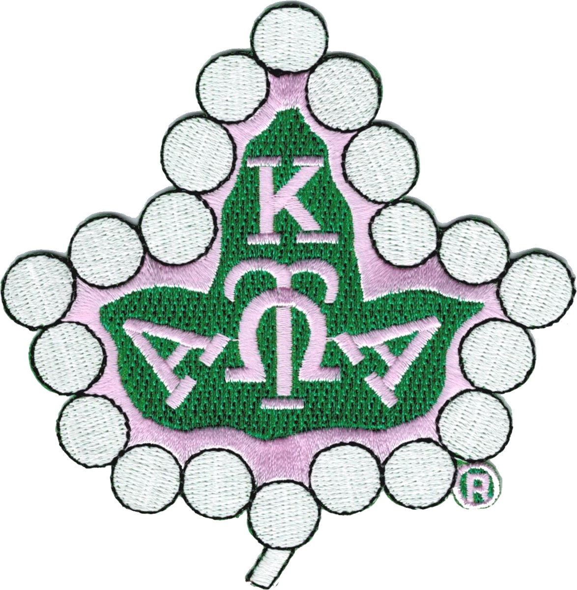 Alpha Kappa Alpha Pearl Ivy Leaf IronOn Patch [White 4"] > Product