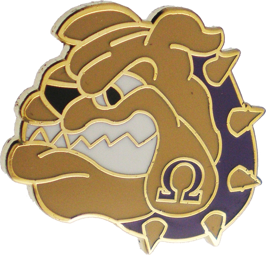 Omega Psi Phi Bulldog Face Lapel Pin | The Cultural Exchange Shop = Apparel &amp; Gifts