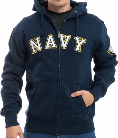 RapDom US Navy Full Mens Zip-Up Hoodie Jacket [Navy Blue - L] > Product ...