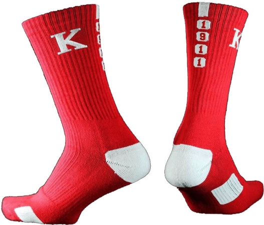 Kappa Alpha Psi Greekfeet Mens Athletic Dri-Fit Crew Socks [Red - 6-13 ...