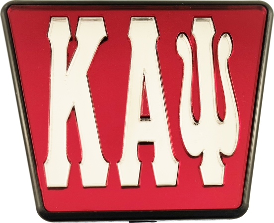 Kappa Alpha Psi® Greek Letter Trailer Hitch [Red/Silver - 2"R] > Product Details | The Cultural Exchange Shop = Apparel & Gifts