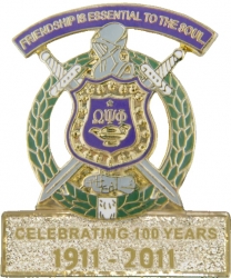 View Product Detials For The Omega Psi Phi Celebrating 100 Years of Friendship Lapel Pin