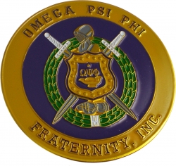 View Product Detials For The Omega Psi Phi 3D Escutcheon Shield Round Car Badge