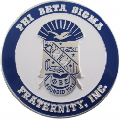 View Product Detials For The Phi Beta Sigma 3D Shield Round Car Badge Emblem