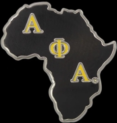 View Product Detials For The Alpha Phi Alpha Africa Shaped Lapel Pin