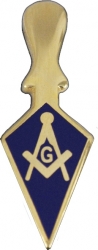 View Buying Options For The Mason Blue House Symbol Large Trowel Lapel Pin