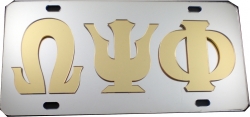 View Buying Options For The Omega Psi Phi Raised Letter Mirror License Plate