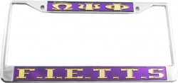 View Buying Options For The Omega Psi Phi F.I.E.T.T.S. License Plate Frame