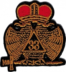 View Product Detials For The 33rd Degree Mason Wings Down Iron-On Patch