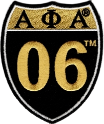 View Product Detials For The Alpha Phi Alpha 06 Shield Sign Iron-On Patch