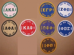 View Buying Options For The Greek for Life Old School Round Iron-On Patch