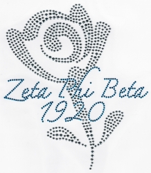 View Buying Options For The Zeta Phi Beta Rose Rhinestud Heat Transfer