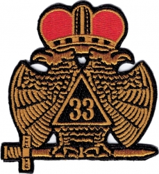 View Product Detials For The 33rd Degree Mason Wings Down Iron-On Patch