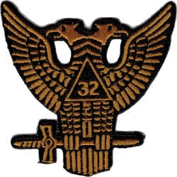 View Product Detials For The Scottish Rite 32nd Degree Wings Up Iron-On Patch