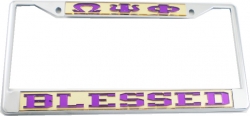 View Buying Options For The Omega Psi Phi Blessed License Plate Frame