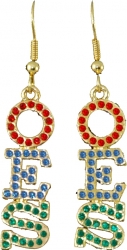 View Buying Options For The Order Of The Eastern Star Austrian Crystal Earrings