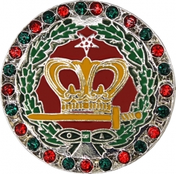 View Product Detials For The Order of the Amaranth Single Snap Button with Crystals