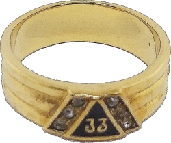 View Product Detials For The 33rd Degree 2-Tone Ring With Stones