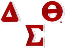 View Buying Options For The Delta Sigma Theta Individual Letter Iron-On Patch Set