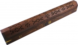 View Buying Options For The New Age Jumbo Carved Coffin Brass Inlay Ash Catcher Incense Stick & Cone Holder