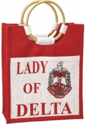 View Buying Options For The Delta Sigma Theta Lady Pocket Jute Shopping Bag