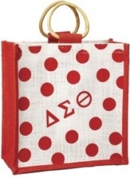 View Buying Options For The Delta Sigma Theta Polka Dot Mini Jute Gift Bag