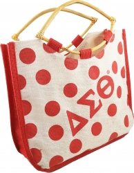 View Buying Options For The Delta Sigma Theta Polka Dot Jute Bag