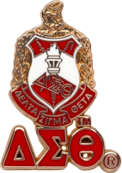 View Product Detials For The Delta Sigma Theta Shield Drop Letter Lapel Pin