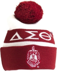 View Buying Options For The Delta Sigma Theta Sorority Ladies Knit Beanie With Ball