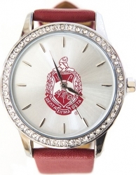 View Buying Options For The Delta Sigma Theta Sorority Shield Leather Band Watch