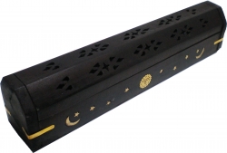 View Buying Options For The New Age Carved Coffin Brass Inlay Ash Catcher Incense Stick & Cone Holder