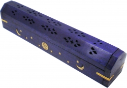 View Product Detials For The New Age Carved Coffin Brass Inlay Ash Catcher Incense Stick & Cone Holder