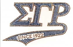 View Product Detials For The Sigma Gamma Rho Since 1922 Athletic Tail Rhinestud Heat Transfer
