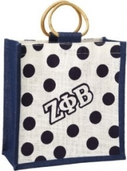 View Product Detials For The Zeta Phi Beta Polka Dot Mini Jute Gift Bag