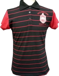 View Buying Options For The Buffalo Dallas Delta Sigma Theta Striped Ladies Polo Shirt With Contrasting Sleeves