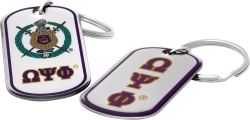 View Buying Options For The Omega Psi Phi Epoxy Coated Double Sided Dog Tag Key Ring